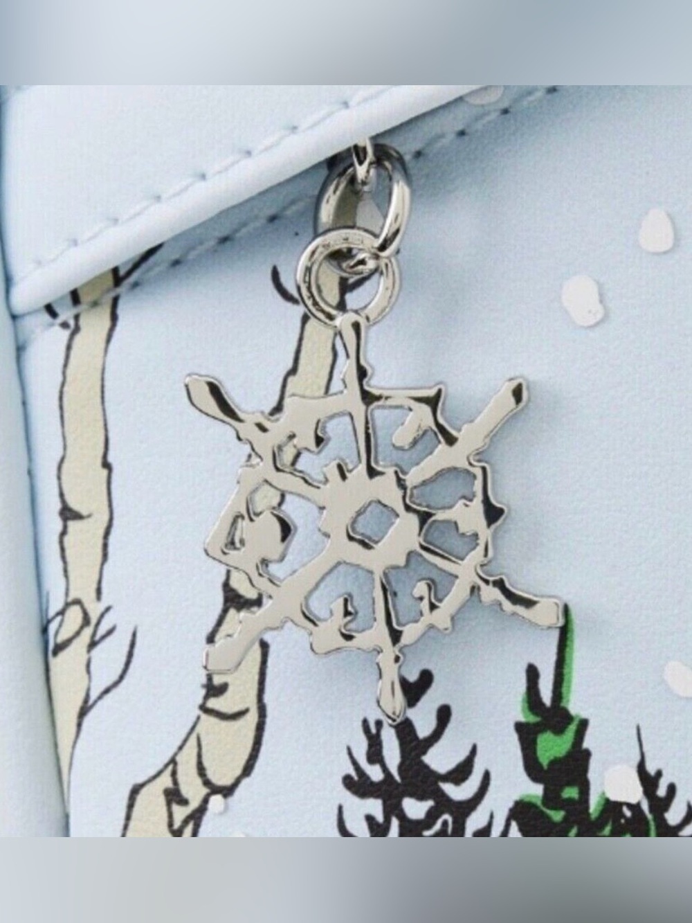 Loungefly Peanuts Charlie Brown Snoopy Ice Skating Winter Snow Mini Backpack - Picture 3 of 11